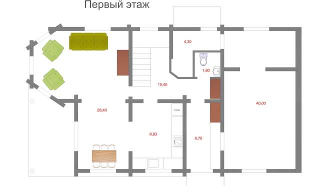 План Готовый дом сруб с участком Ирпень, Буча. Продажа готовых домов под Киевом