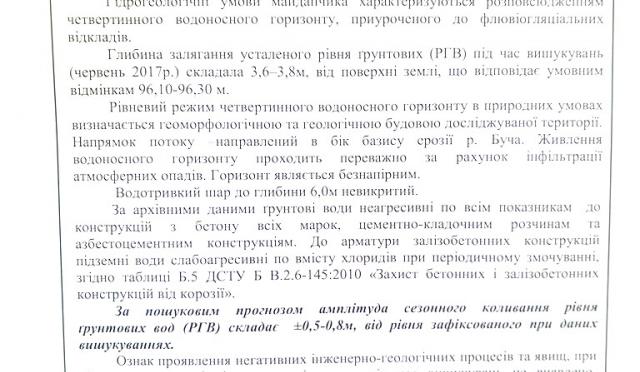 Геологическая экспертиза земли для котеджного городка Ирень, Буча